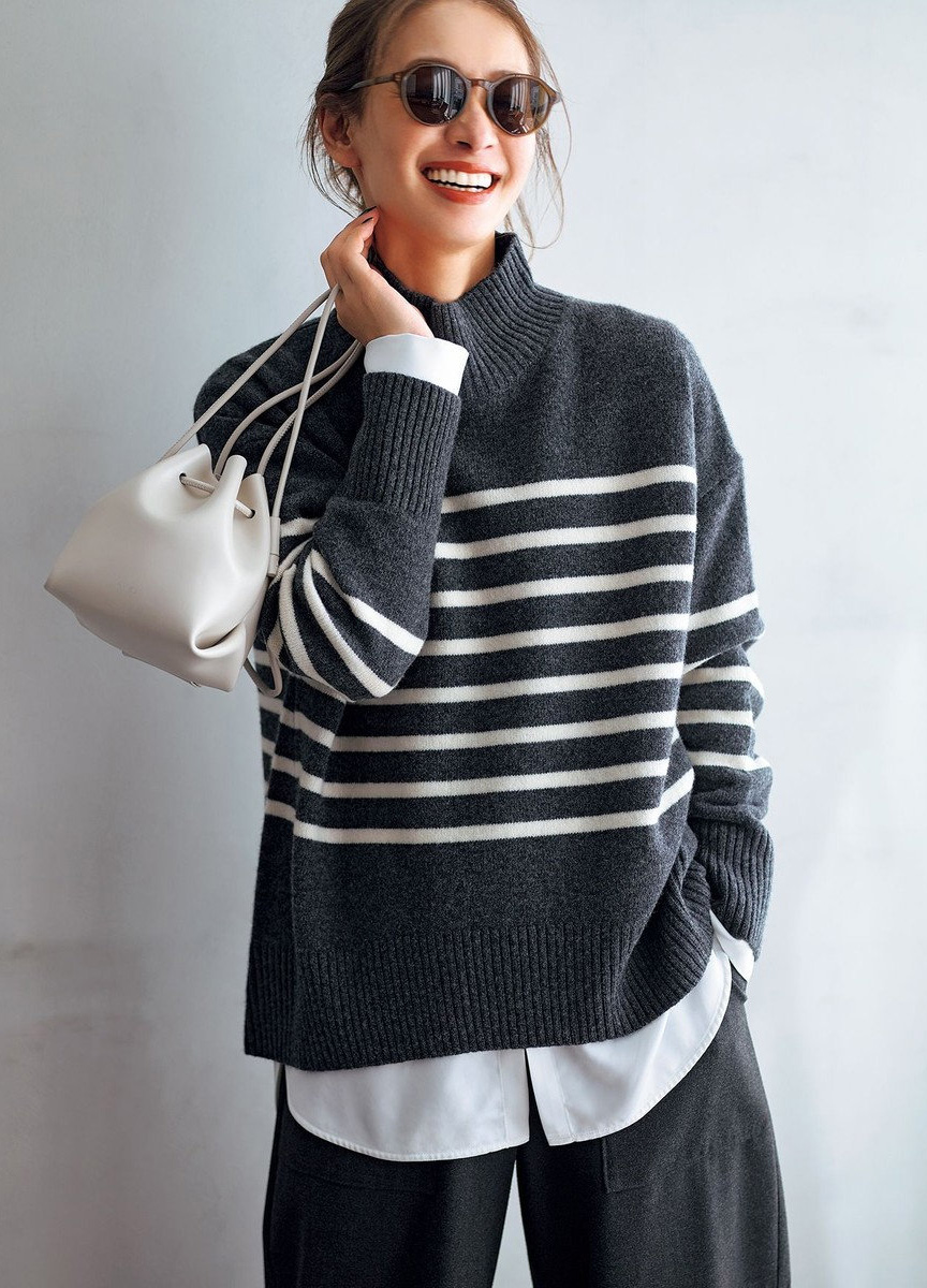 喀什米爾混紡高領毛衣